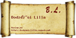 Bodzási Lilla névjegykártya